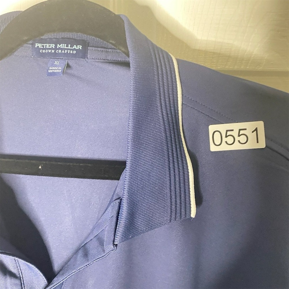 Peter Millar Crown Crafted Polo Shirt Men's XL Blue Short Sleeve Golf - Picture 2 of 3